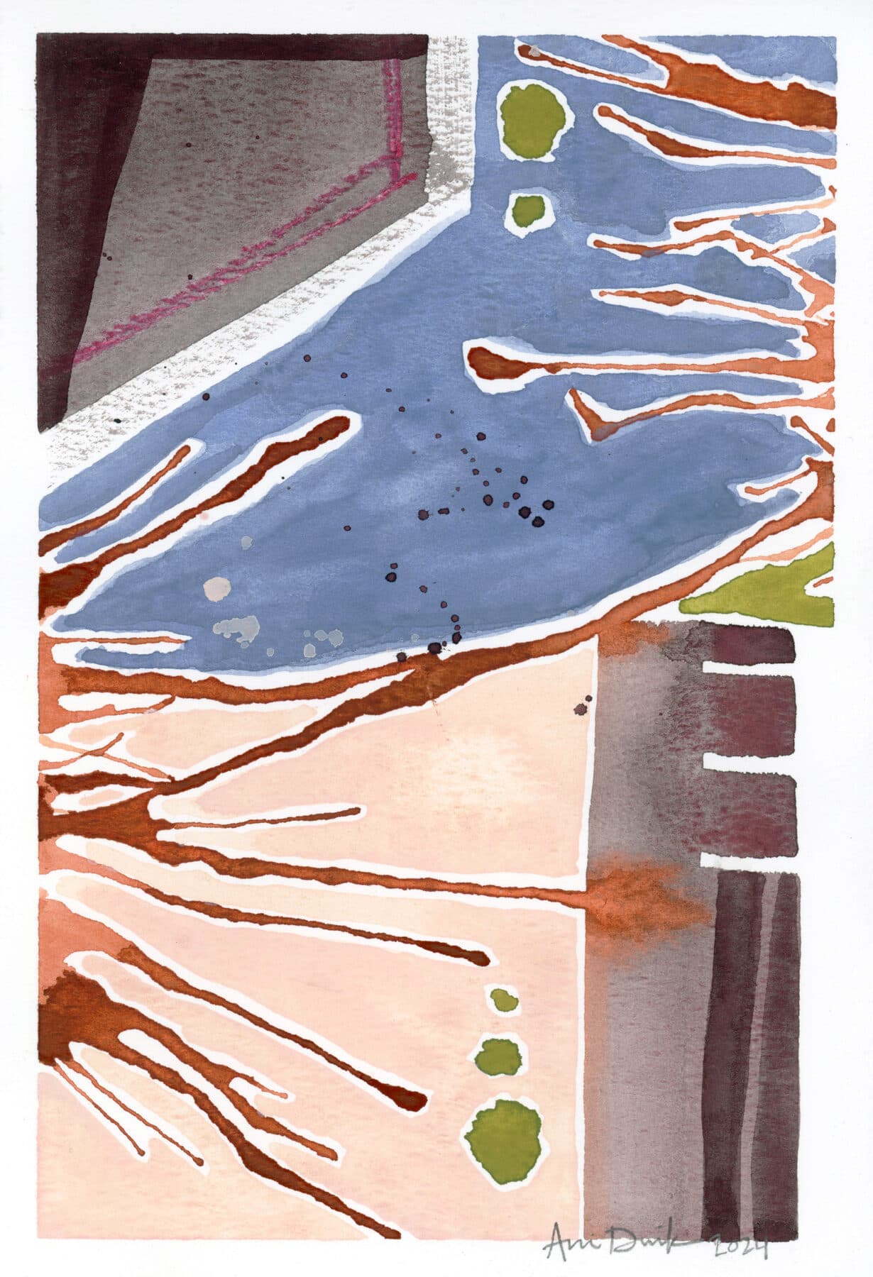 Watercolor painting of Abstract 1