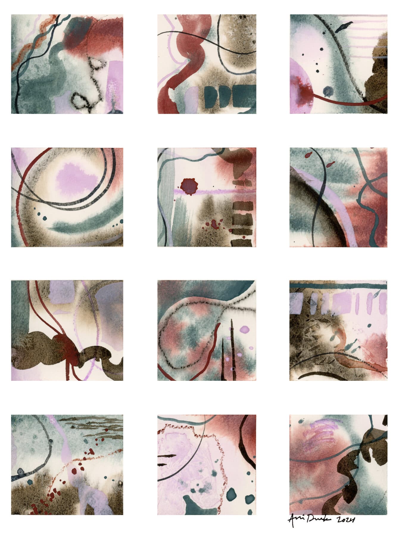 Watercolor painting of Abstract Twizzle