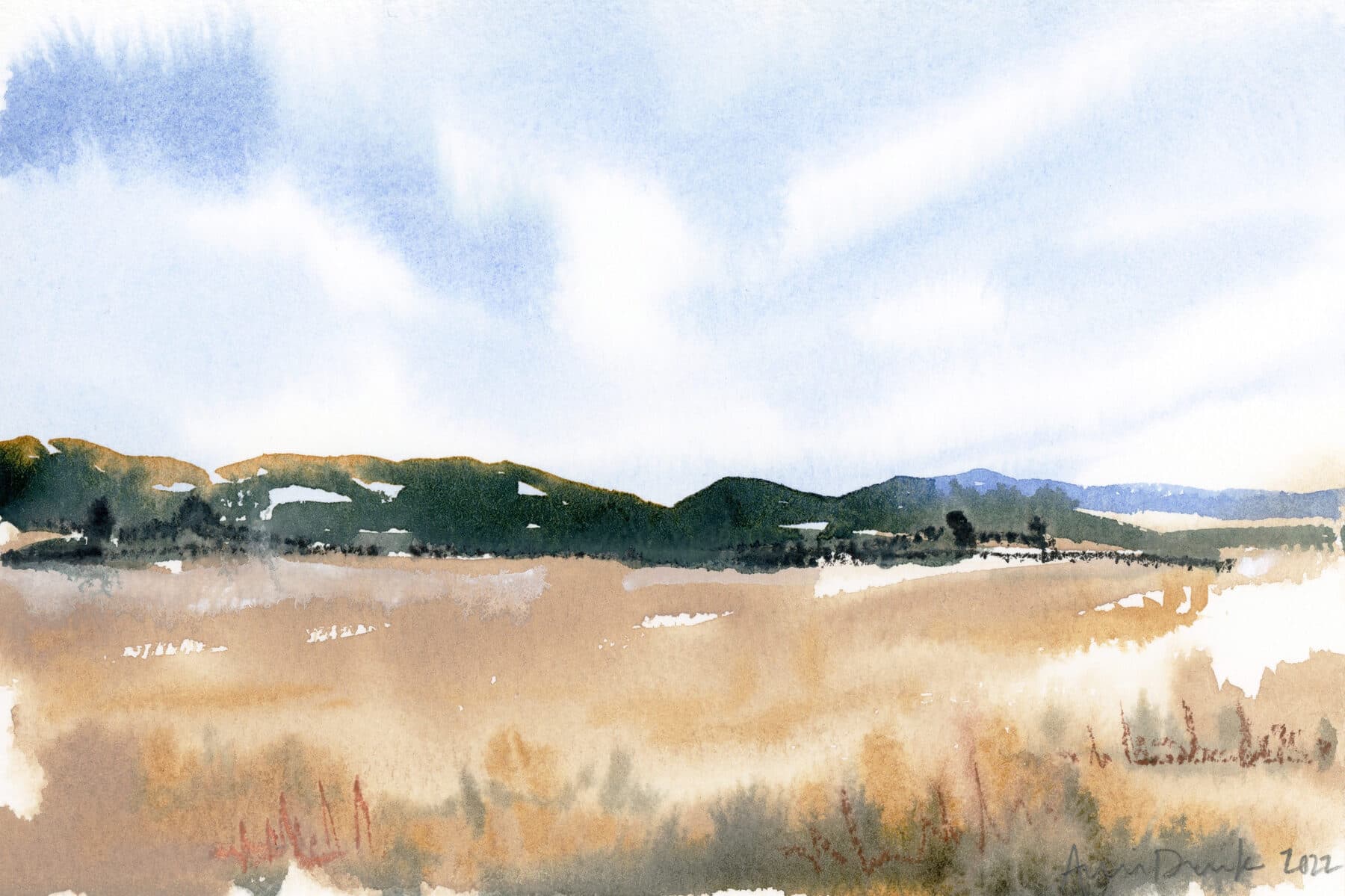 Watercolor painting of Autumn Hills