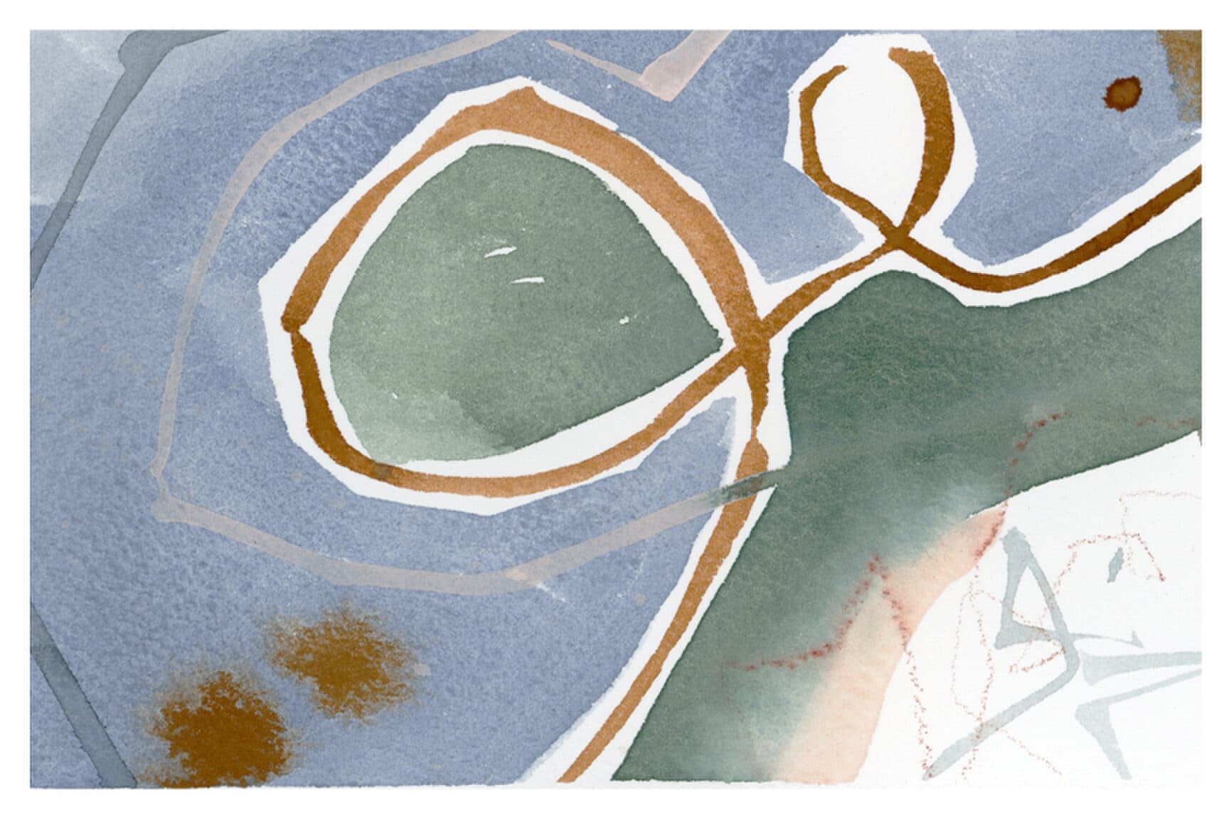 Watercolor painting of Cobalt Card 1