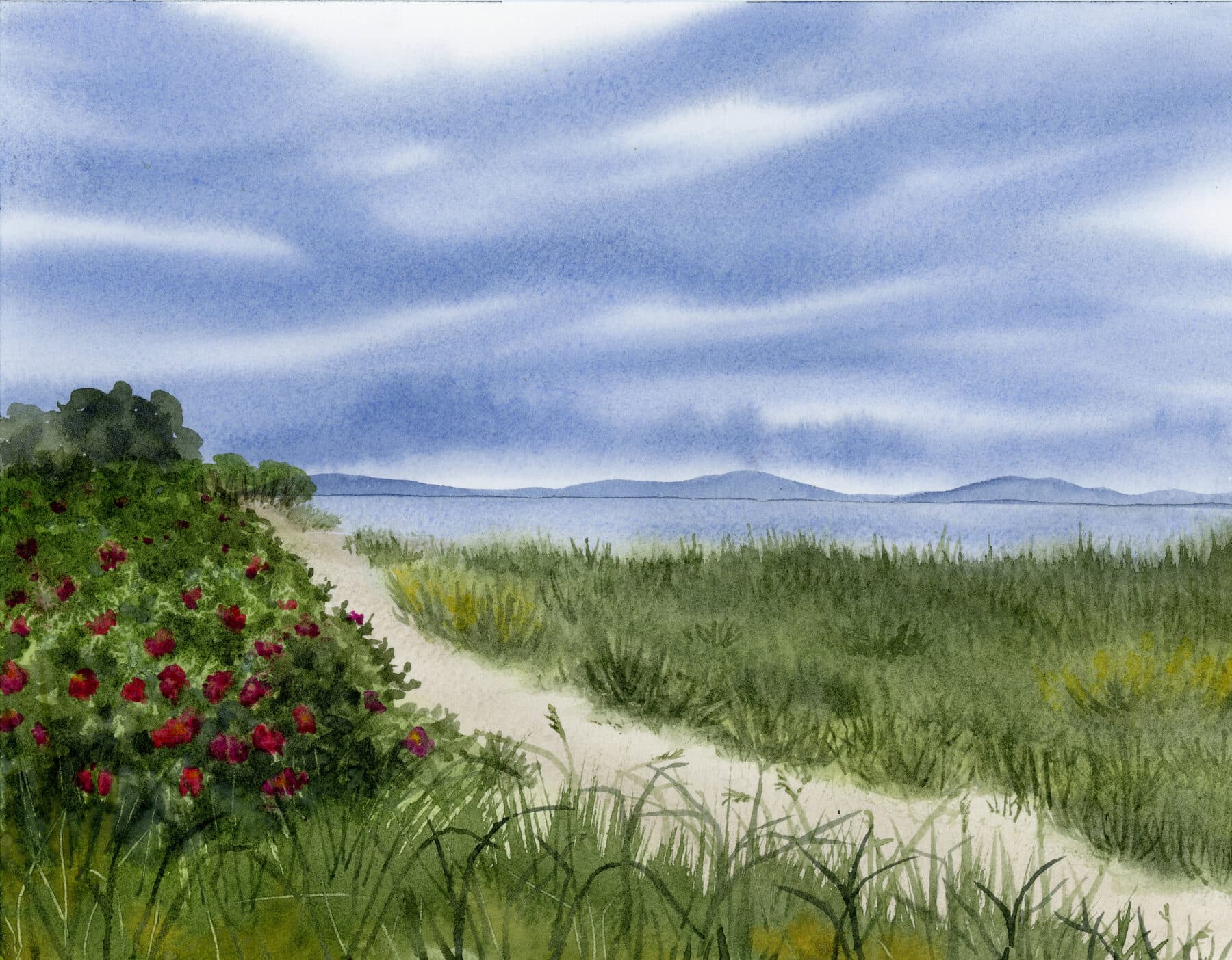 Watercolor painting of Golden Gardens