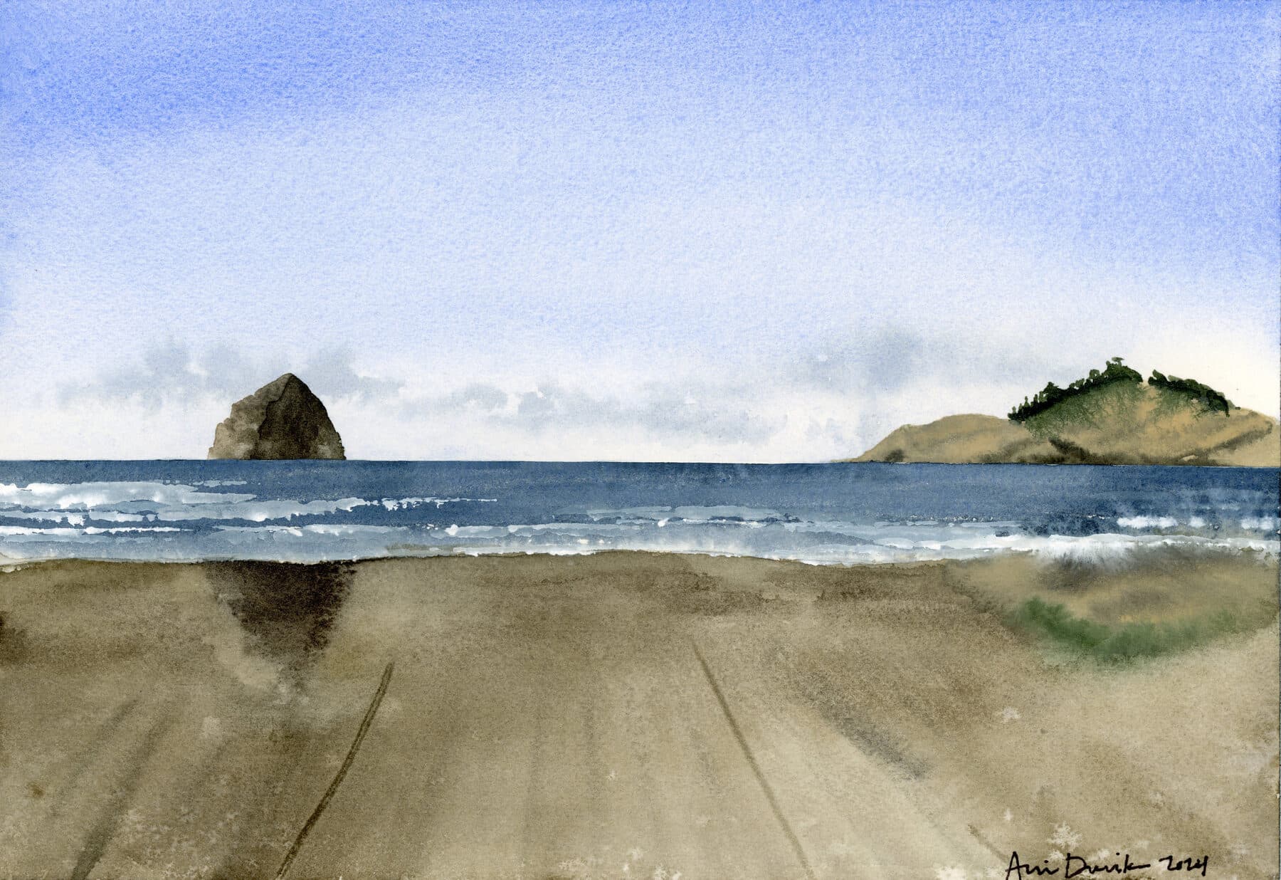 Watercolor painting of Pacific City