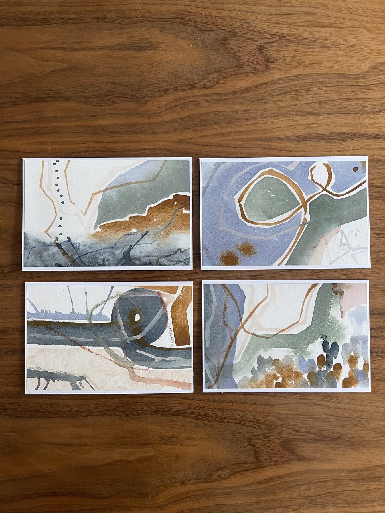 Periwinkle card set, a set of watercolor greeting cards