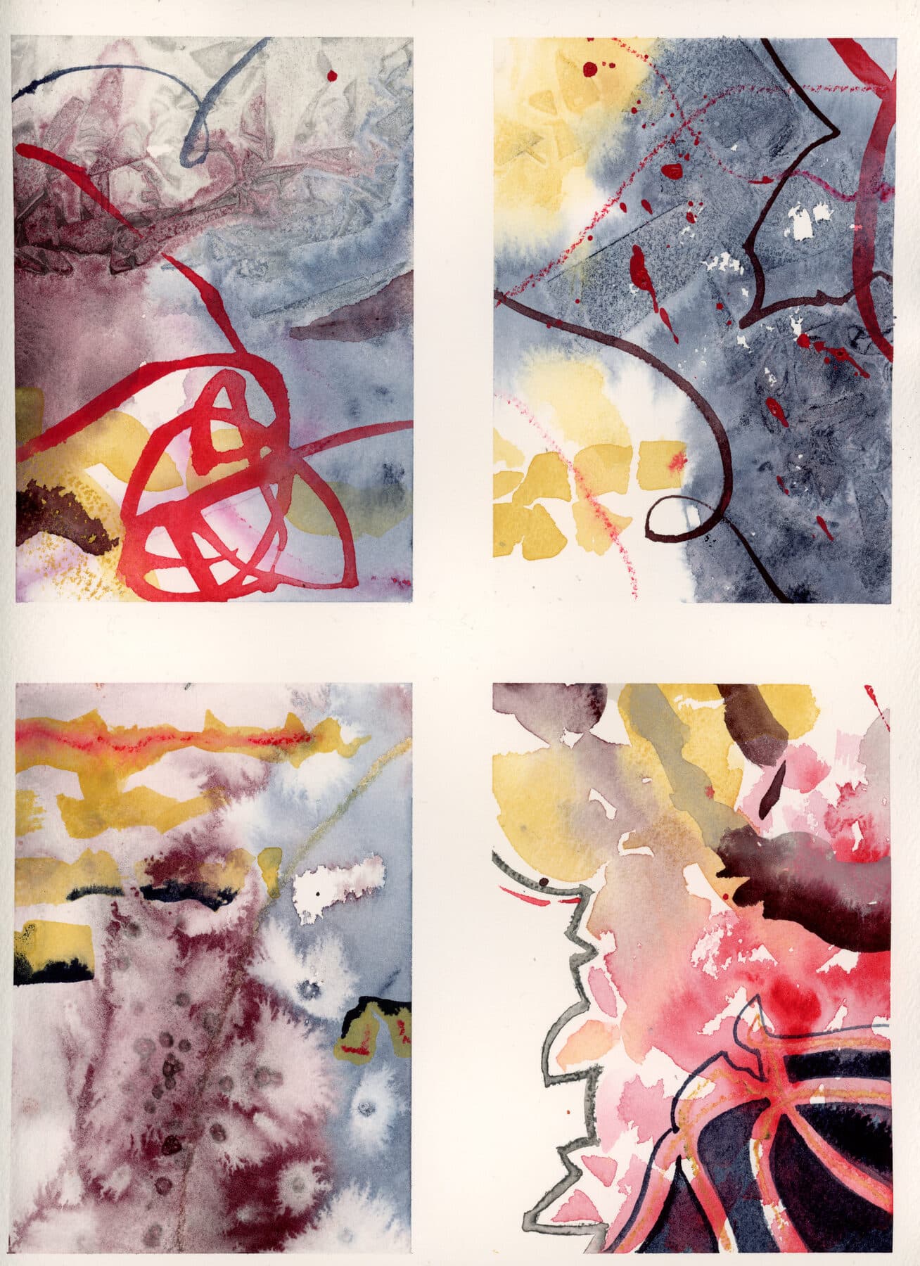 Red Cards, a set of watercolor greeting cards