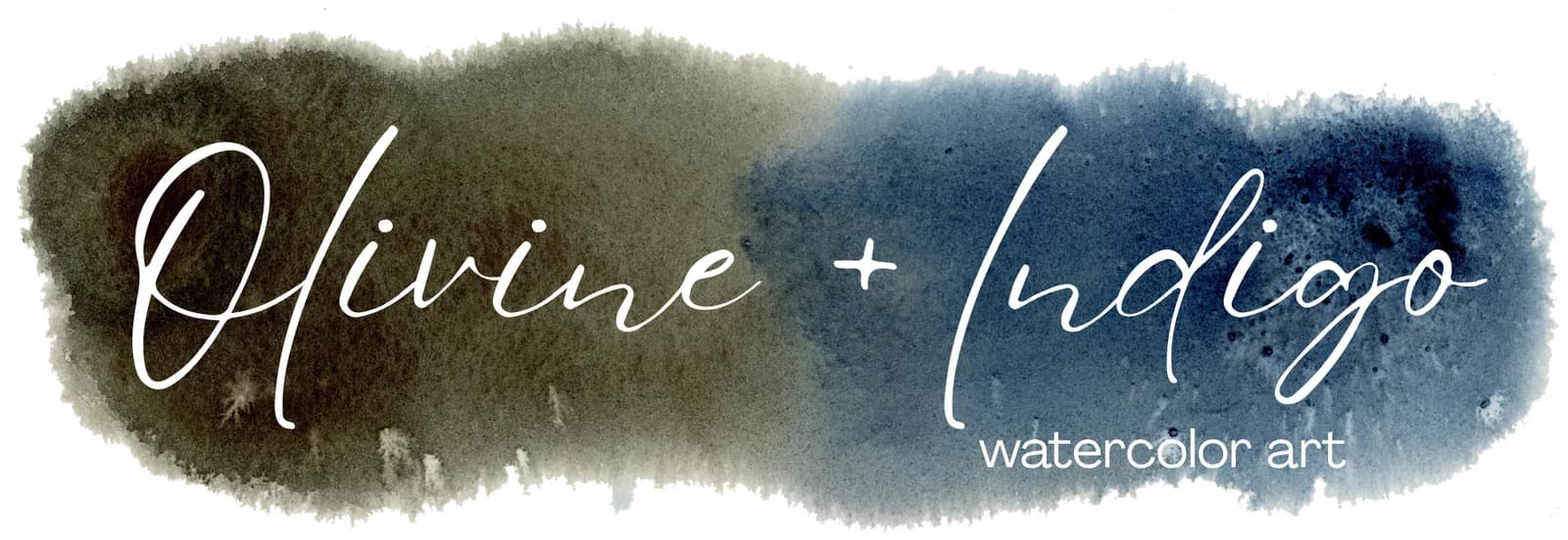 Olivine + Indigo, watercolor art