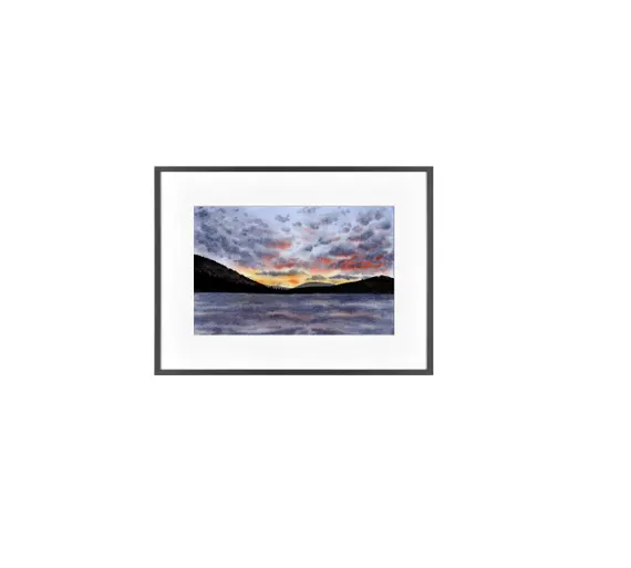 Lake Chelan Sunset Original Watercolor 8"x10"