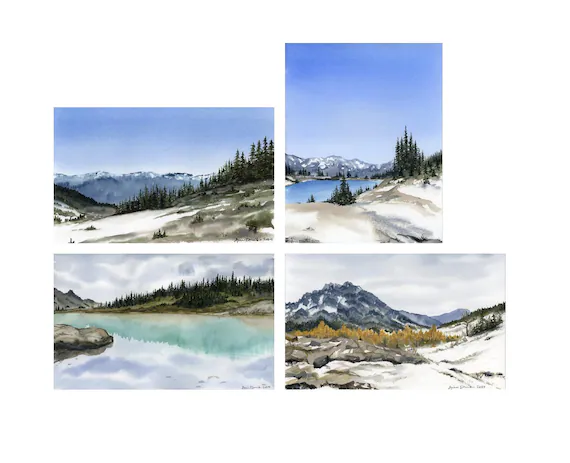 Winter Landscape Cards- Set of 4