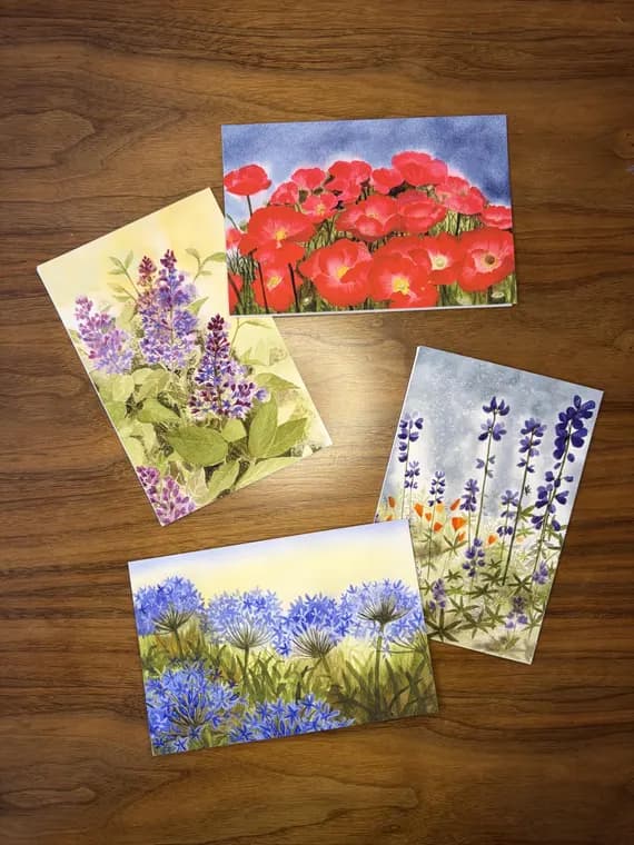 Floral Cards- Set of 4