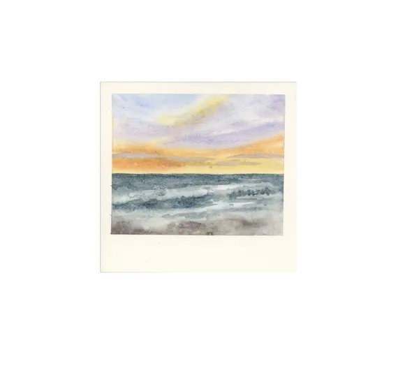 Original Watercolor Landscape 4x4 "Polaroid"- Gold Beach